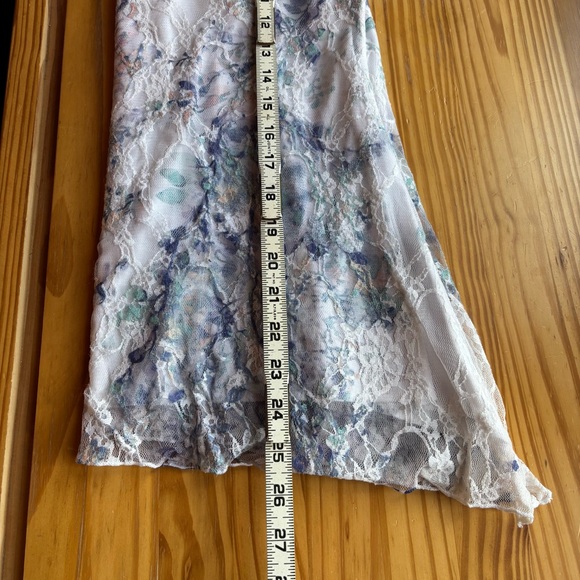 Sheer Lace Floral Damask Top Rhinestone Detail Boho Fairy Grunge Y2K Style - Picture 9 of 9